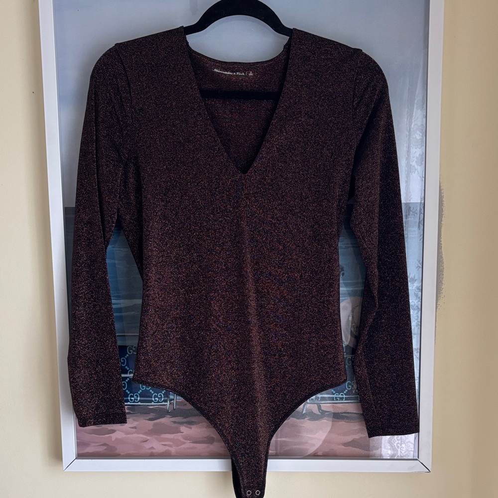 NWT Abercrombie & Fitch Metallic Brown Top, Large